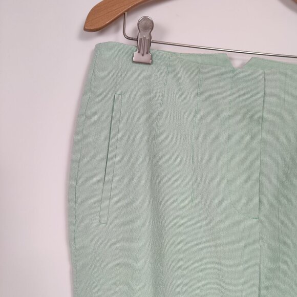 DKNY Women's Houndstooth Pants in Green Size 10 Cotton Business Casual Old Money - Picture 3 of 12